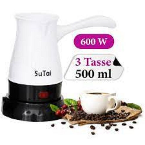 Pot à Café - Avec Socle 360° - En Plastique PP - Avec Poignée -Blanc - Noir