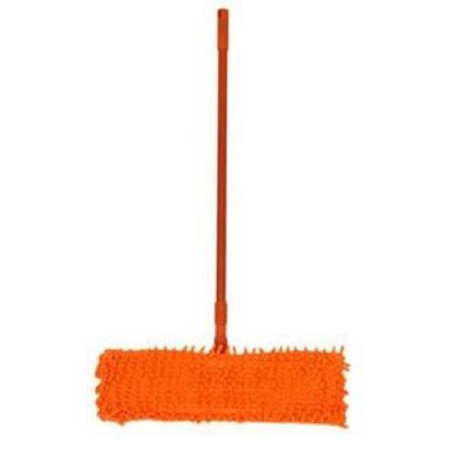 Balai à Raclette Microfibres - Complet - 120 cm x 40 cm - Avec Manche - Télescopique - Orange