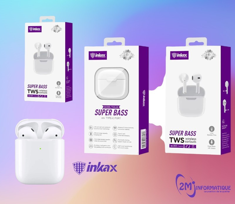 ECOUTEURS SANS FIL INKAX TWS-08 - BLANC