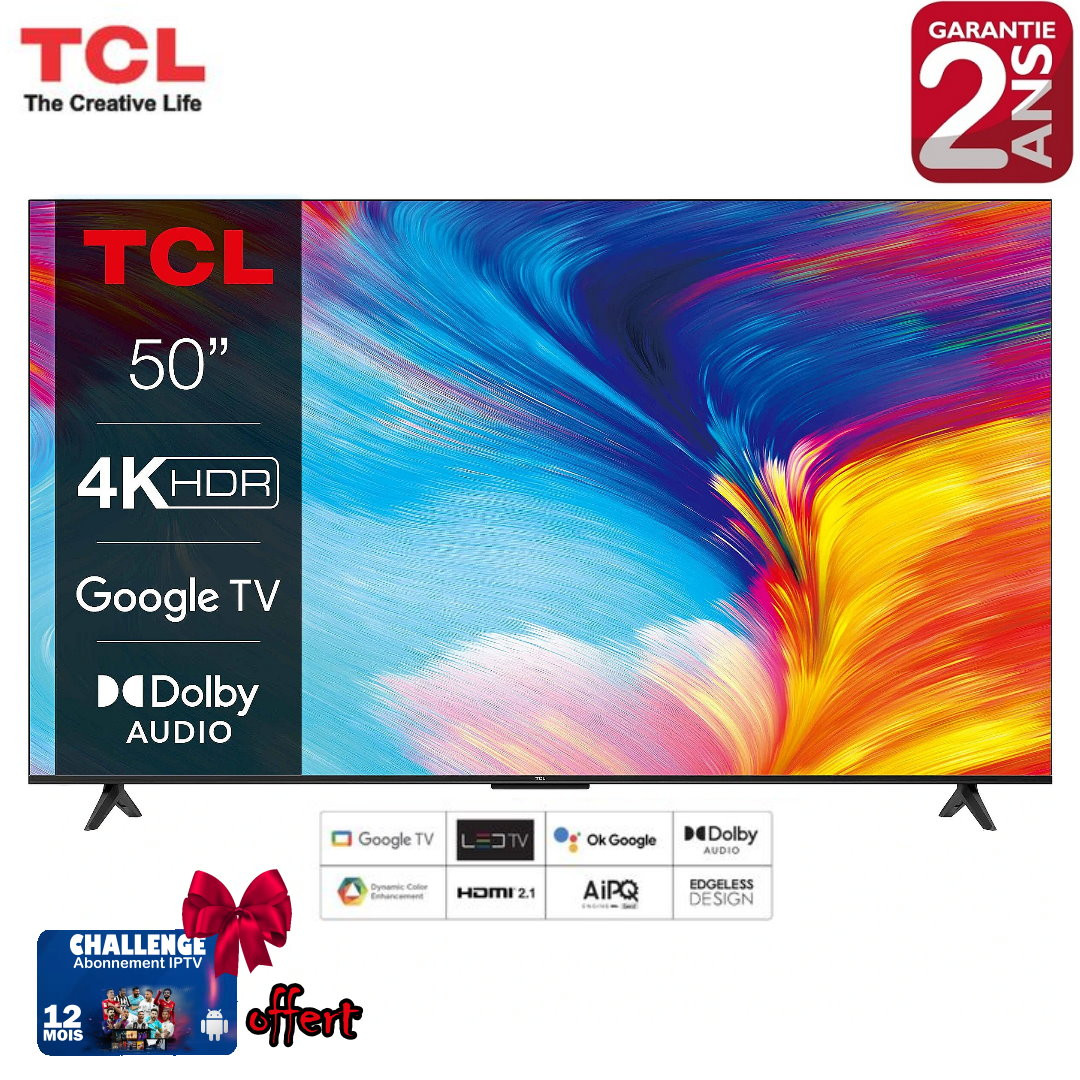 TV 50" TCL - 50P635 - UHD 4K - GOOGLE TV  - Garantie 2 ans