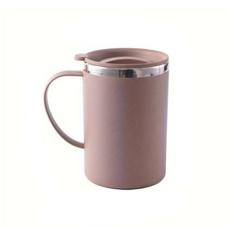 Mug de Voyage en Acier Inoxydable avec Couvercle - pour Café & Thé - Beige
