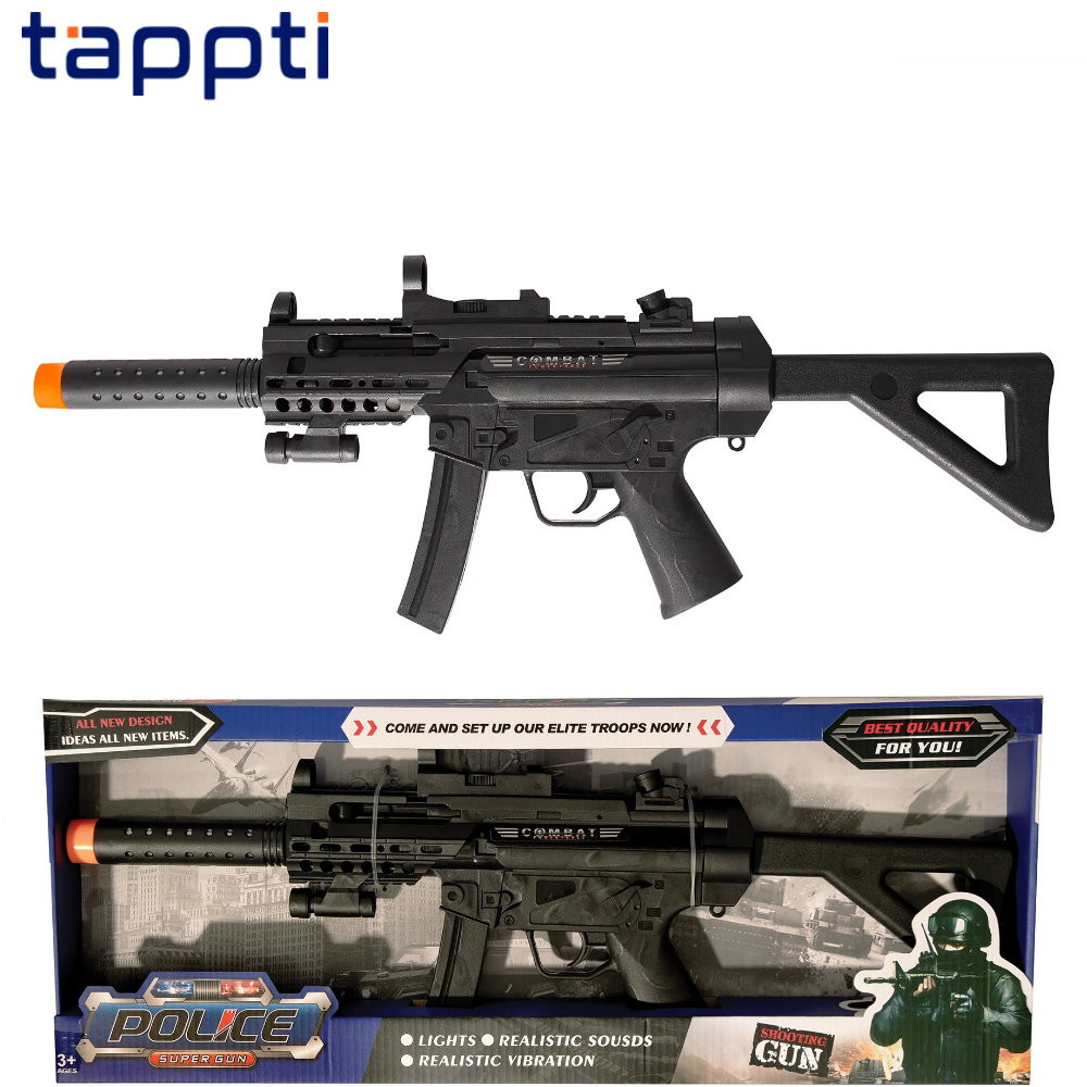 Grand Fusil d'Assaut Jouet MP5 avec Vibrations et Sons Réalistes - Police Combat