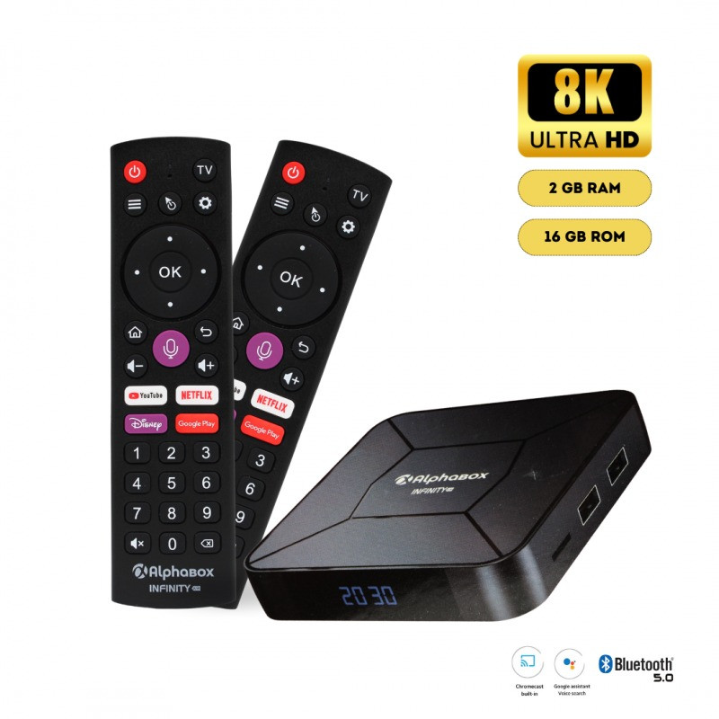 Box Android Alpha Infinity 8K 2Go 16 Go Avec un 1 AN Abonnement Alpha